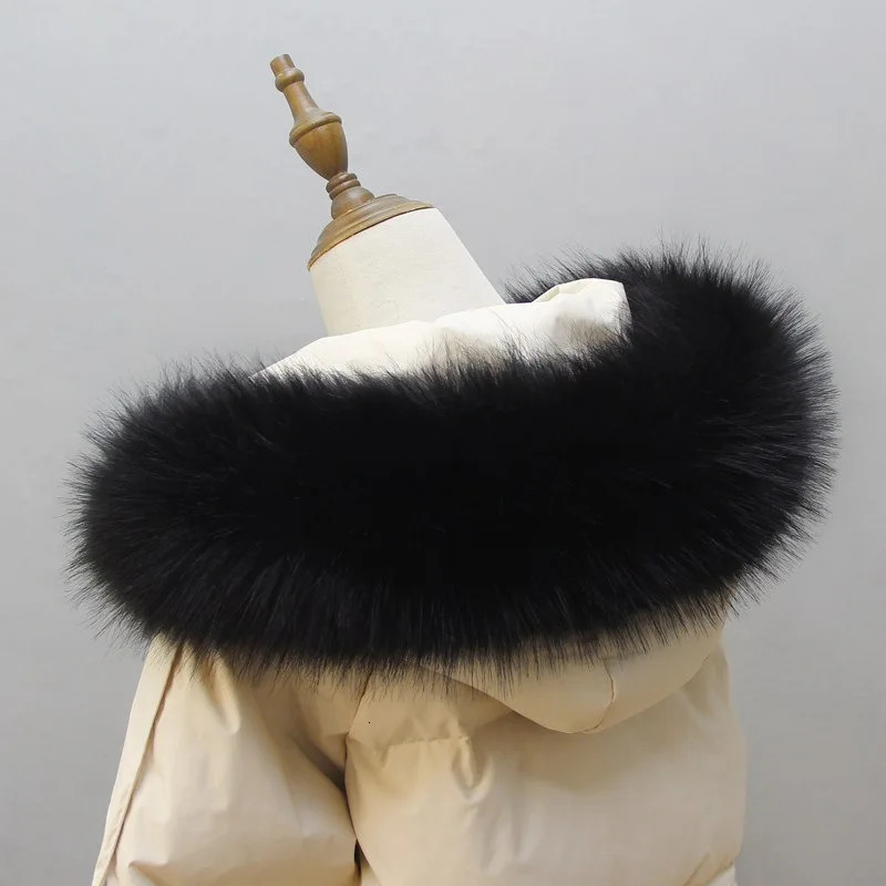 Thicken Warm Fox Fur Neck Wrap Winter Faux Fur Collar Fluffy Shawl Collars Plush Neck Warmer for Women Fur Scarf Clothing Access 251024