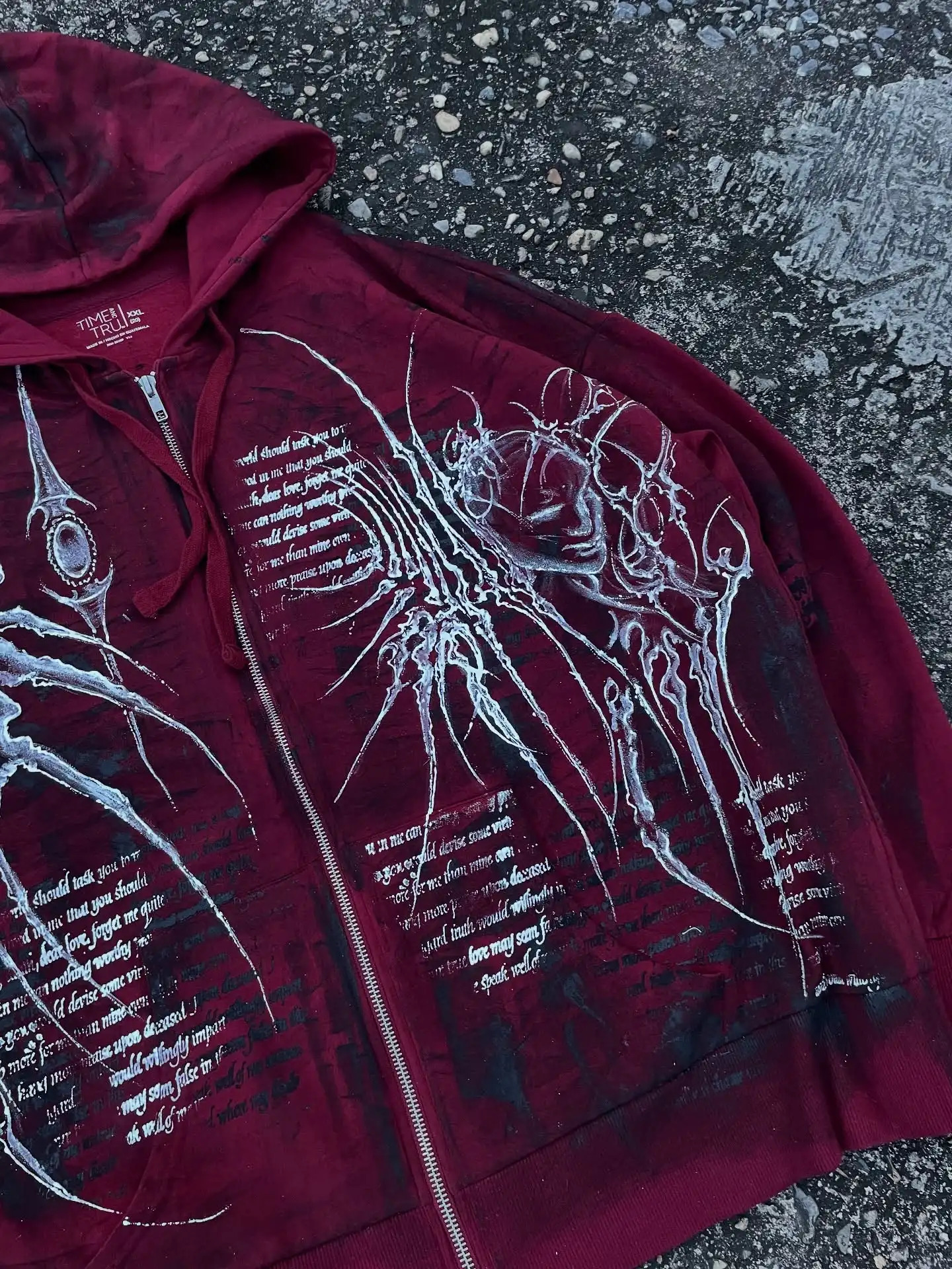 Hip Hop Gothic Punk Geometry Graphic Print Oversized Zip Up Hoodie Harajuku Y2K Streetwear Sweatshirt Men Retro Casual Jacket 251020