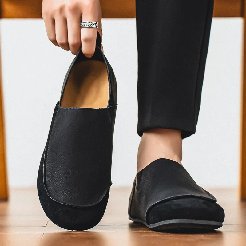 Mens Casual Shoes Comfortable Retro Mens Leather Casual Shoes Mens Fashion Retro Flat Boots for Men Shoes 251023