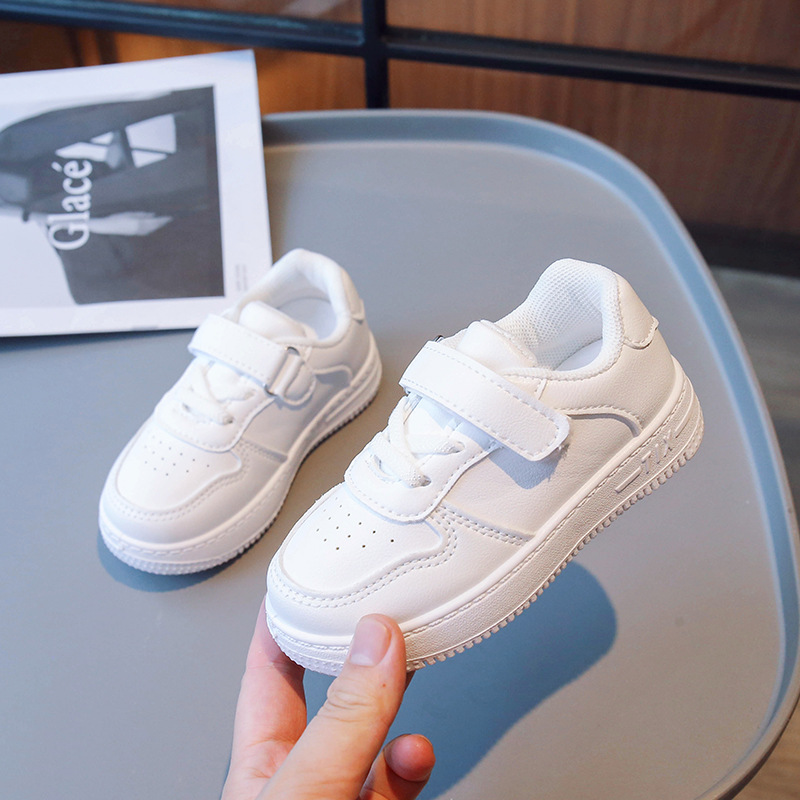 Free shipping Fashionable solid soled shoes for boy girls children's college style white shoes spring autumn ultra light children's sports shoes NEW