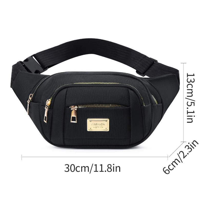 Womens waist bag adjustable shoulder strap zipper closure casual crossbody bag chest bag multifunctional 251023