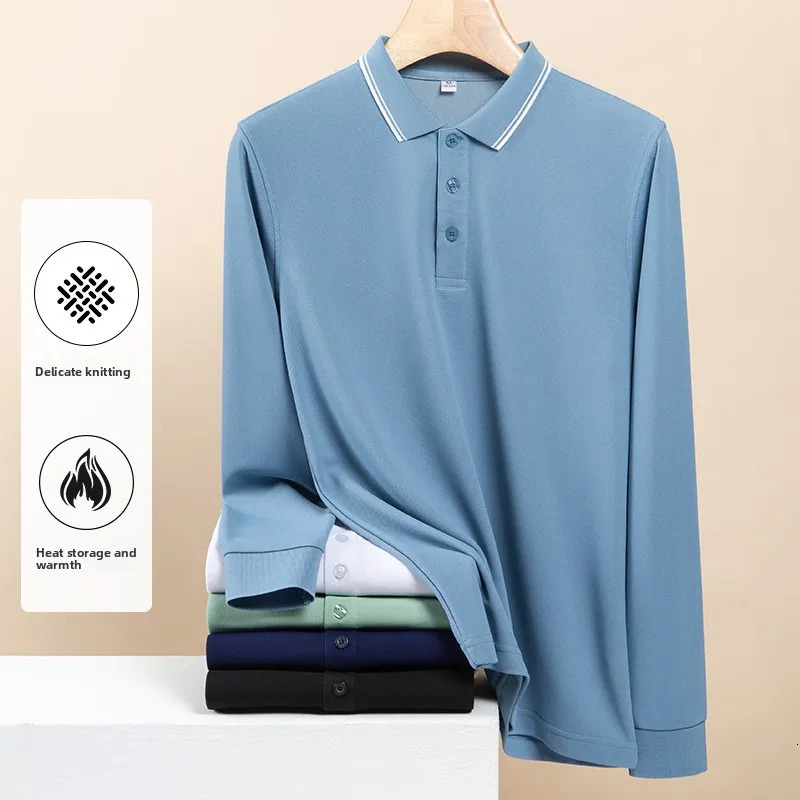 Top Quality Breathable Fabric Men Polo Shirt er Fashion Casual Business Solid Color Tops Slim Long Sleeve Tops 251020