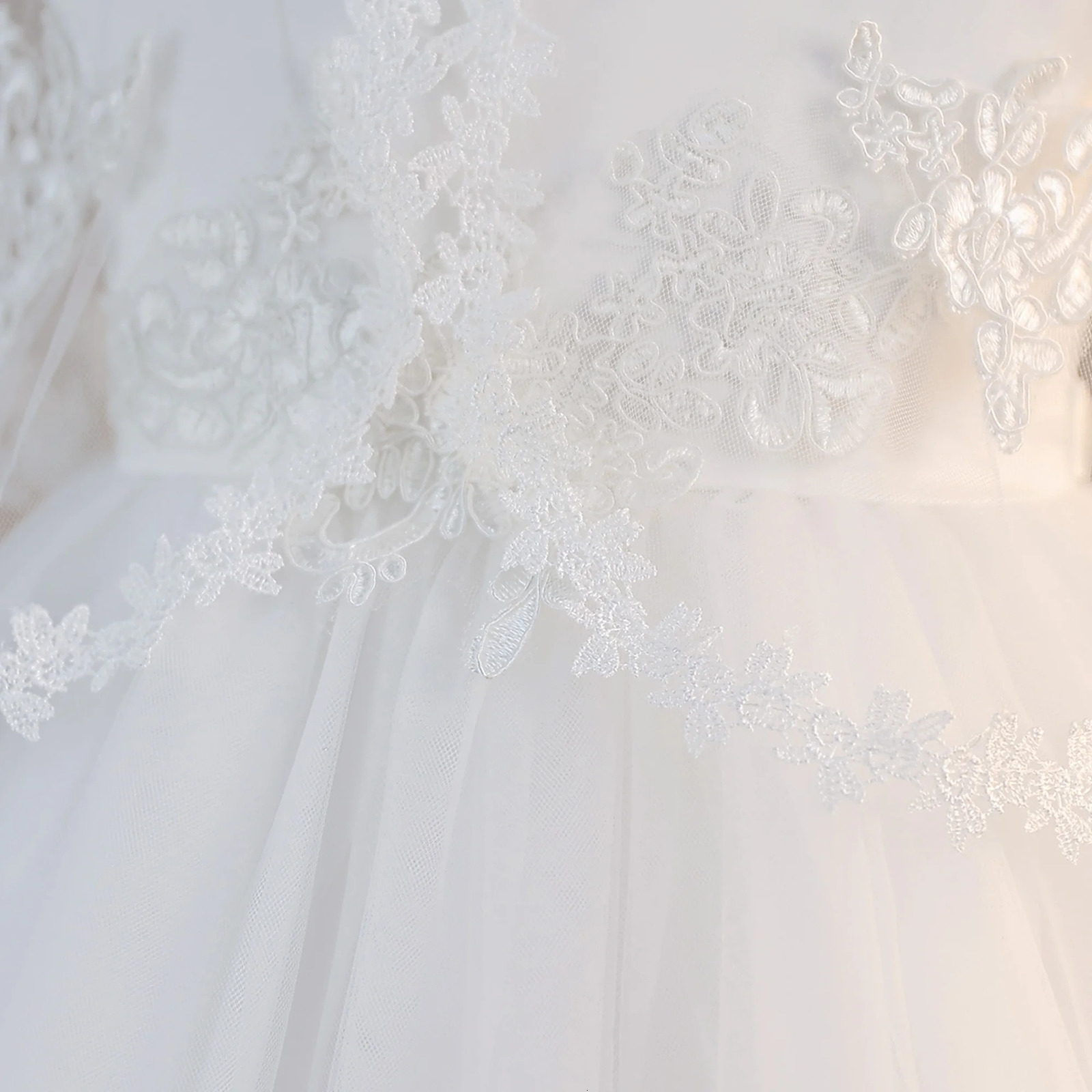 Elegant Flower Baptism Party Girls Dress 2pcs Lace Wedding Bridesmaid Prom Dresses Girl Gala Tulle Birthday Princess Kids Clothe 251023