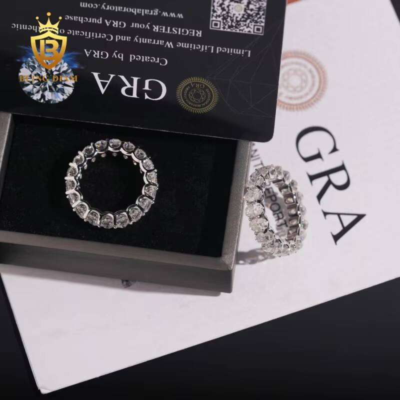 New Arrivals Full Moissanite Diamond 925 Sterling Silver Wedding Engagement Rings for Women Gra Certificate Past Diamond Test