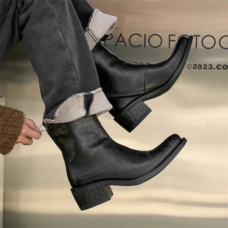 Winter Men Fashion Chelsea Boots Black Men Comfortable Business Knight Boots Social Boots Sizes 3846 Men Boots 251023
