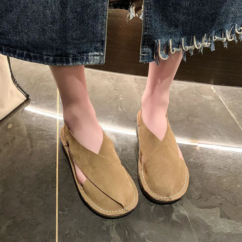 Summer Spring Women Shoes Sandals Flat Low Heel Sneakers Casual Gladiator Barefoot Loafers Slipon Comfortable on Promotion 251023
