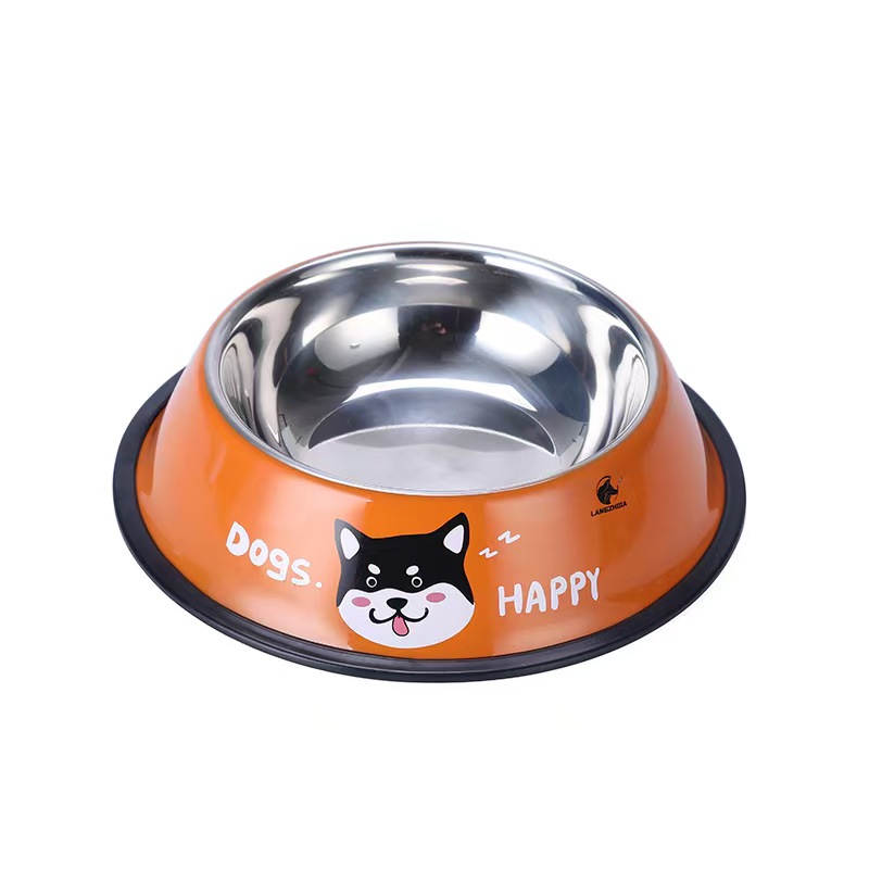 K3294 Pet double food bowl stainless steel anti-tip