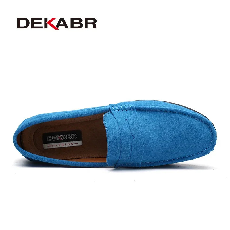 DEKABR Fashion Summer Style Soft Loafers Genuine Leather High Quality Flat Casual Shoes Breathable Men Flats Driving Shoes 251023