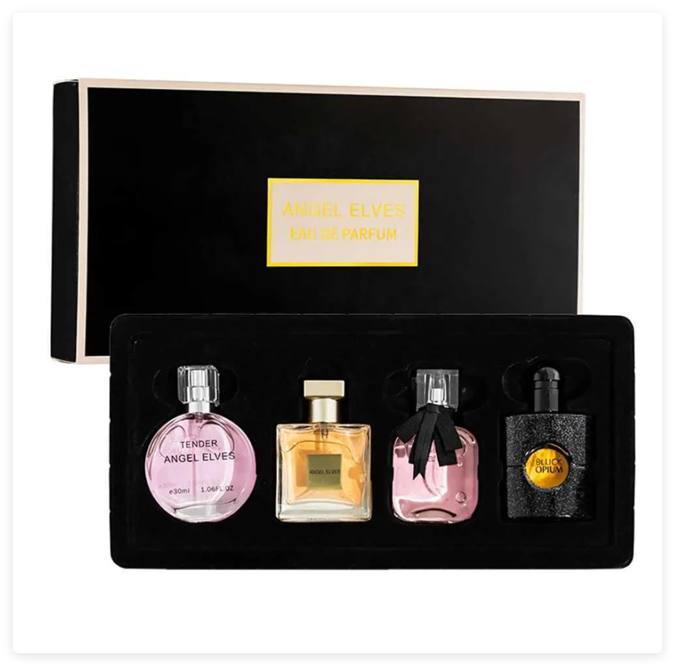 High Quality Perfume Women 120ml Perfumes Feminino Gift Box 4Pcs Set Perfume Femme Lasting Fragrance Floral Fruity Scent Spray