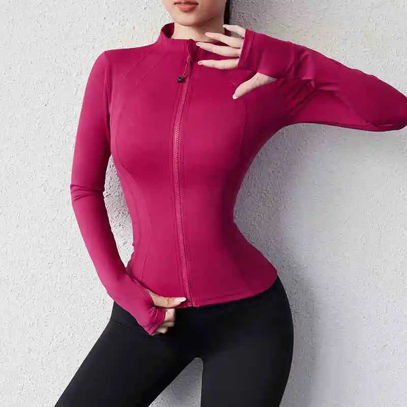 Spring Autumn Ladies Tights Yoga Cardigan Jacket With Pocket Nude Zipper Yoga Jackets L251025