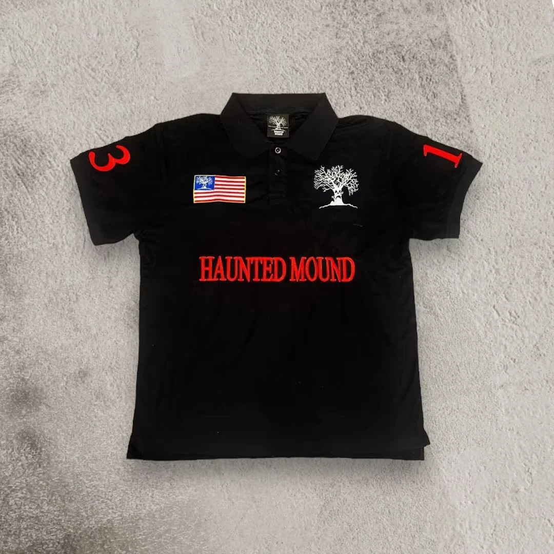 Mens Womens Retro Hip Hop Shirts Y2K Polo Shirts T Shirt Letter Pattern Embroidered Short Sleeve Casual Shirt Cotton Tops 251024