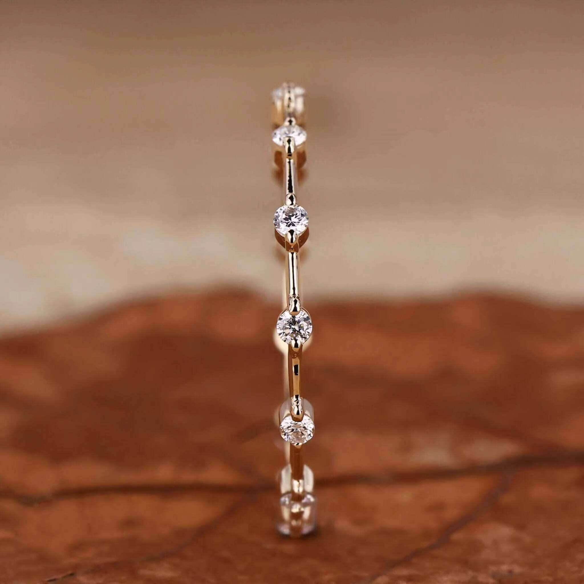 Igi CVD HPHT Lab Grown Created Diamond 14k18k Solid Gold Eternity Wedding Match Band Ring for WomenMen Three Row