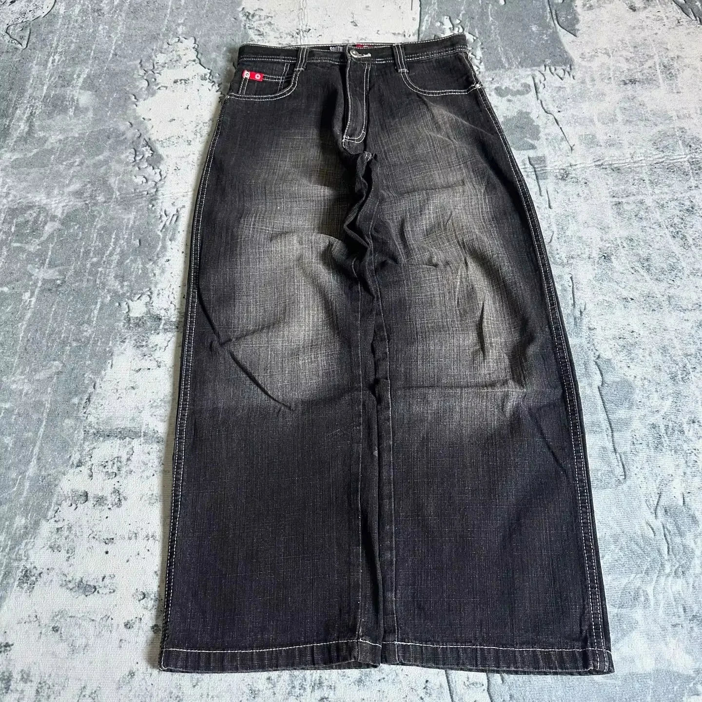 American Fashion Hip Hop Joker Oversized Jeans Women Street Y2K Clearance Spot Mopping Wideleg Pants Unisex Loose Jeans 251023