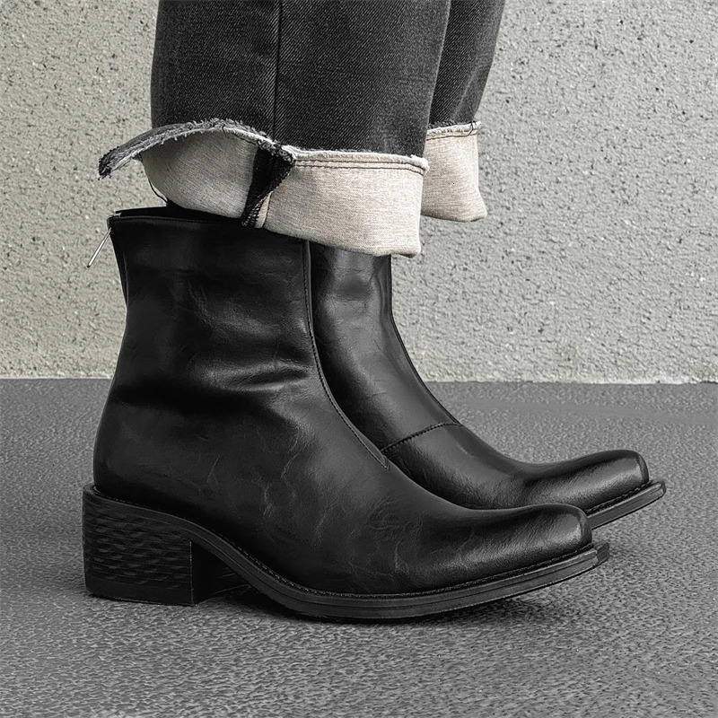 Winter Men Fashion Chelsea Boots Black Men Comfortable Business Knight Boots Social Boots Sizes 3846 Men Boots 251023
