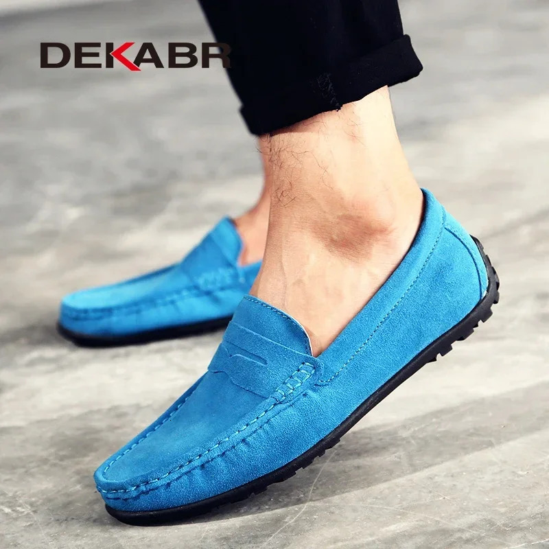 DEKABR Fashion Summer Style Soft Loafers Genuine Leather High Quality Flat Casual Shoes Breathable Men Flats Driving Shoes 251023