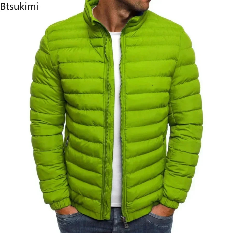 2025 Mens Casual Winter Warm Jacket Solid Color Coat Stand Collar Zipper Trendy Simple Comfortable Outdoor Jogging Sports 251018 - view 3