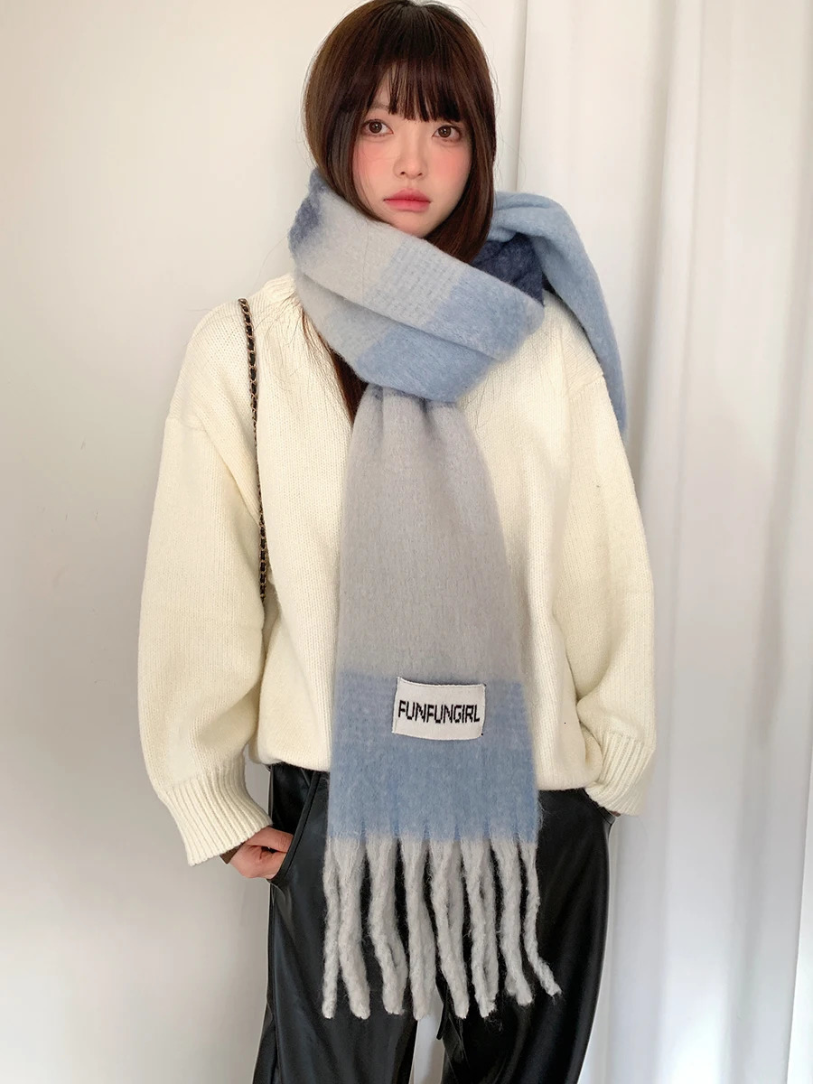 Red Christmas Thick Scarf Womens Autumn And Winter Warm AntiCold Neck Scarf Versatile Student Shawl For The Year 251024
