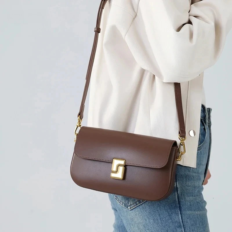 Womens Split Leather Shoulder Bag Trend Small Square Bags Handbag Messenger bag for Female 251018