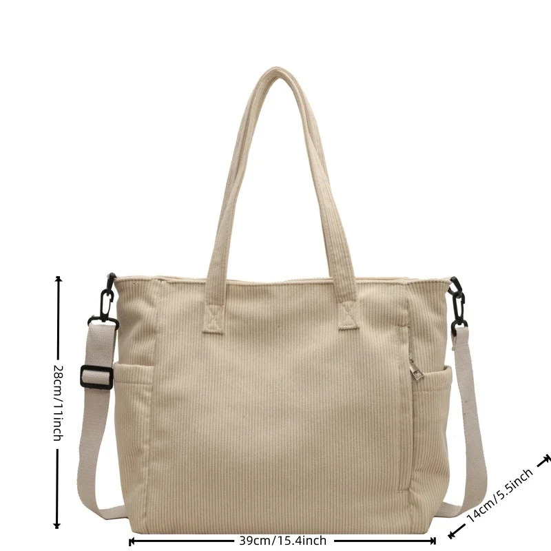 Fashion Versatile Shoulder Bag College Wind Commuting Corduroy Square BagUnisex Large Capacity Leisure Portable Crossbody 251018