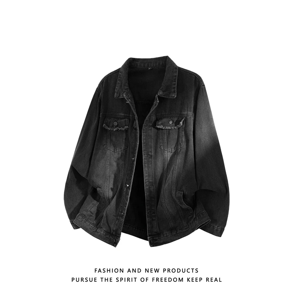 Mens Retro Washed Denim Jacket 2025 Autumn Hong Kong Vintage Coat Men Handsome Loose Versatile Workwear Jeans 251017