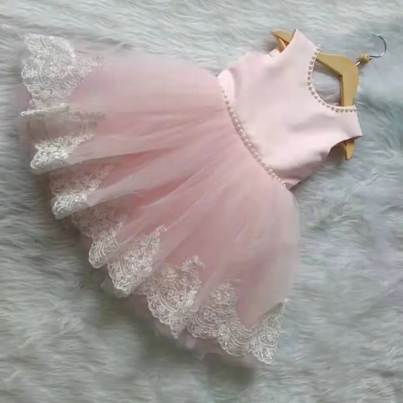 Summer Childrens Elegant Evening Dress Lace Embroidered Lace Birthday Party Sleeveless Bow Girl Princess Dress 251023