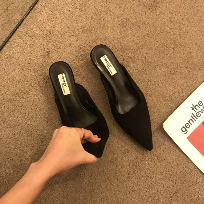 Womens Sandals Summer Women Slippers Pointed Toe Leopard Shallow Slip on Thin Low Heels Casual Mules Loafers 251023