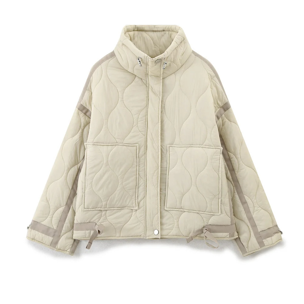 DiYiG WOMAN Autumn Fashion Loose Cotton Jacket Short Coat Chic Long Sleeve Thin Cotton Clothes Outerwear Muje 251020