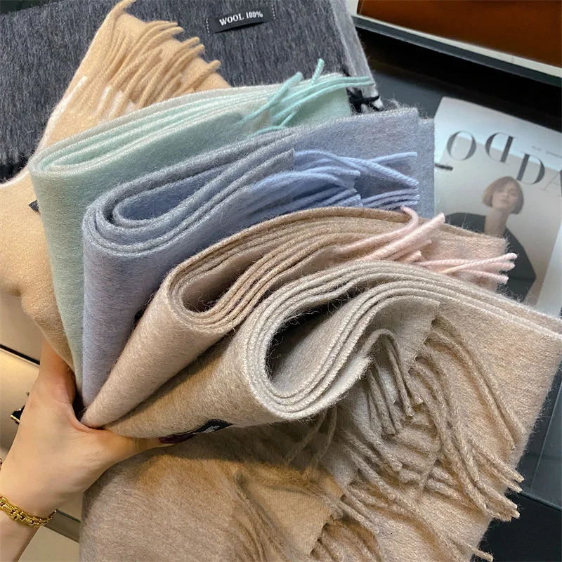 Womens Winter Long Scarf 100 Wool Christmas Scarf Style Warm Soft Chunky Wrap Shawls Scarves Men Thicken Poncho Stoles 251024