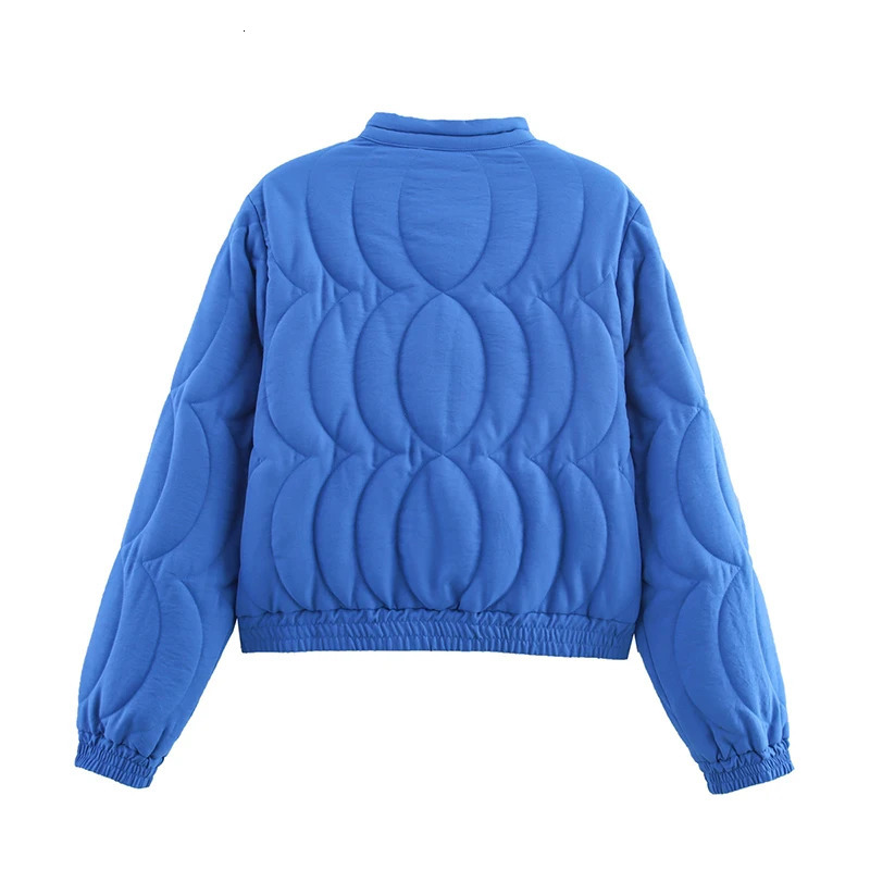 YENKYE Autumn Women Floral Embroidery Quilted Jacket Coat Stand Collar Long Sleeve Casual Vintage Outerwear 251020
