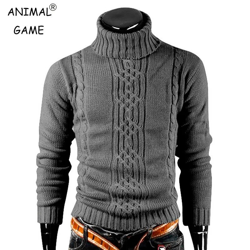 Autumn Winter Mens Warm Sweater Long Sleeve Turtleneck Sweater Retro Knitted Sweater Pullover Sweater 251020