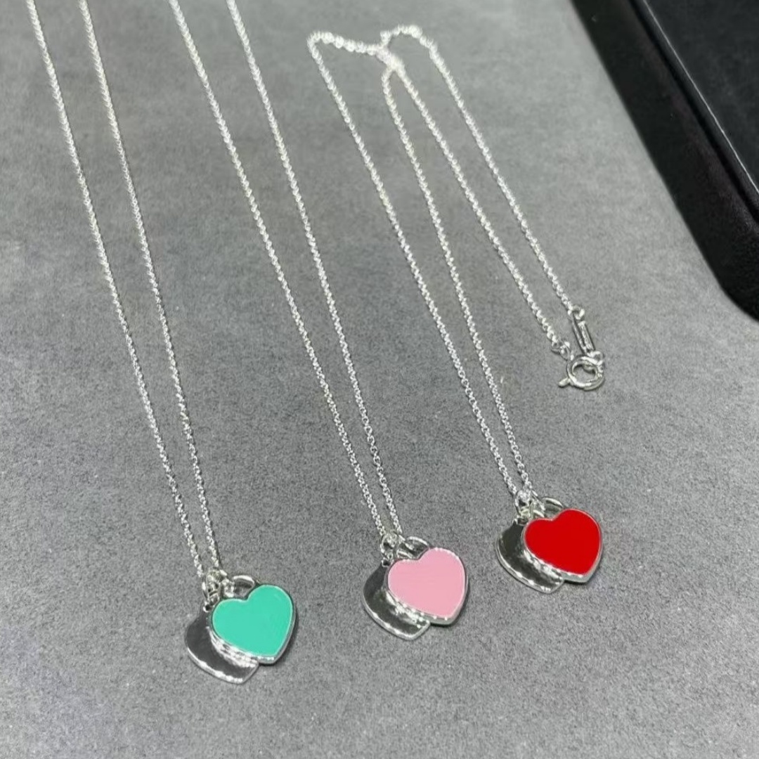 Luxury necklace designer necklace love heart jewelry women gold chain pendant fashion stainless steel silver plated wedding necklace jewlery Valentine's Day gift