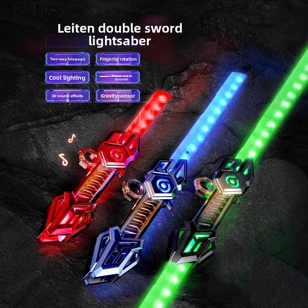 New Hot Sale Cool Genuine Lightsaber Laser Retractable sword Toy Colorful Streamer Glowing Sword Toys with Spark Smoke Effect USB Charging party toys