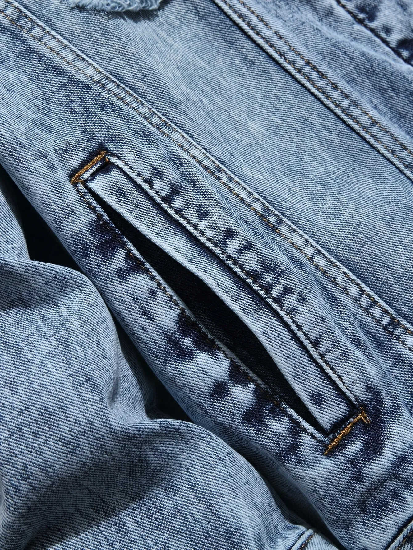 1PC Mens Four Seasons Explosion Destruction Washed Stone Wash Print Light Jacket Everyday American Street Casual Denim 251017