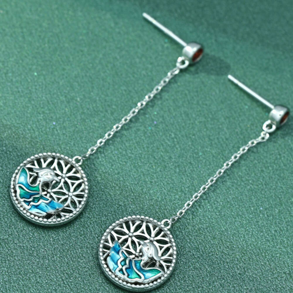 BFIRST Design New Chinese Style National Trend Pure Sier Tassel Long Earrings