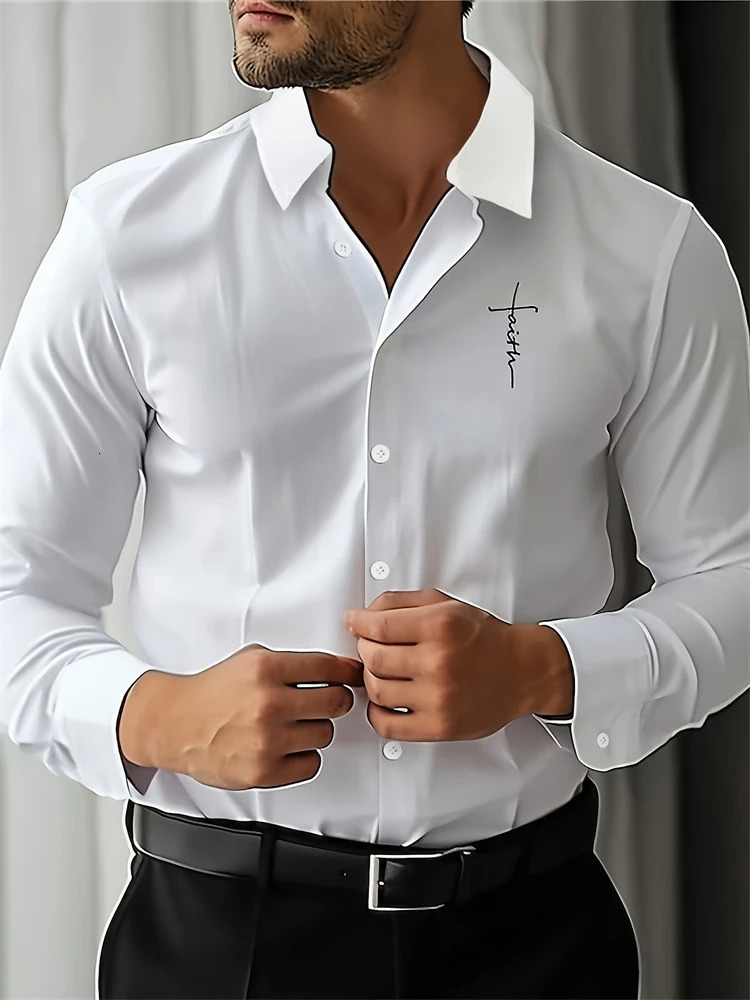Fashion Solid Color Mens Professional Shirt Temperament Buttons Shirt Longsleeved Lapel Casual Comfortable Spring Clothing 251023
