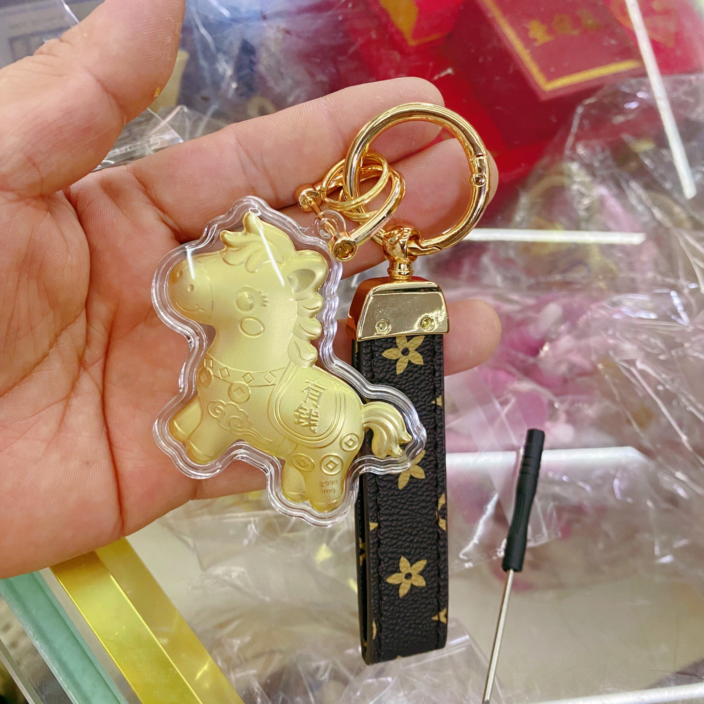 New Arrival Horse Year Lucky Keychain Charm Car Pendant Practical Small Gift for Sisters & Friends