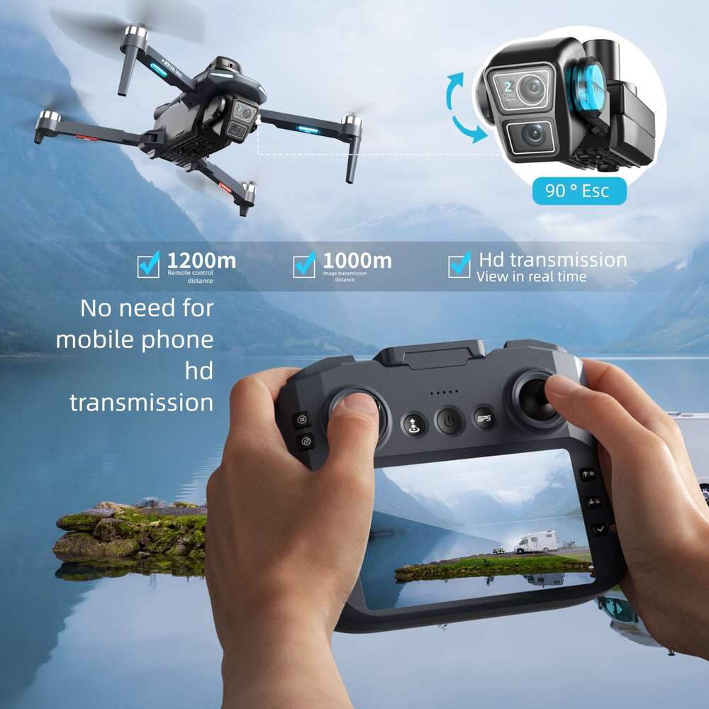 XT Drone With Screen Brushless Motor HD Aerial Photography GPS Intelligent Positioning Remote Control Aircraft