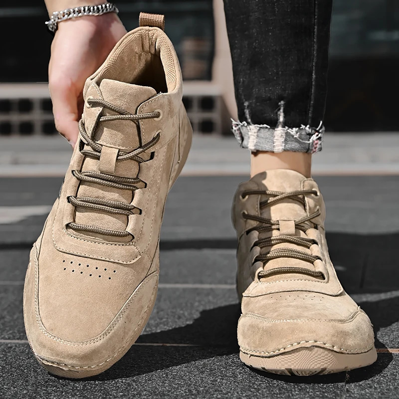 High Quality Men Fashion Ankle Boots Handmade Short Boots Classic MidTop Shoes Genuine Leather Motorcycle Boot Comfy Walk Botas 251023