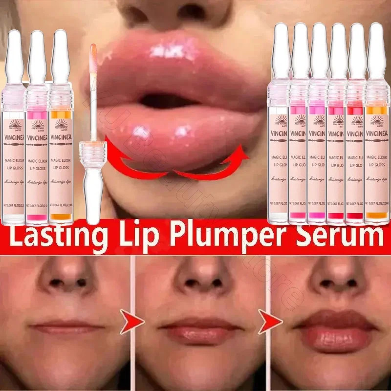 6 Colors Lip Plumping Gloss Instant Lip Plumper Extreme Volume Serum Oil izing Sexy Plump Lips Korean Makeup Products 251022