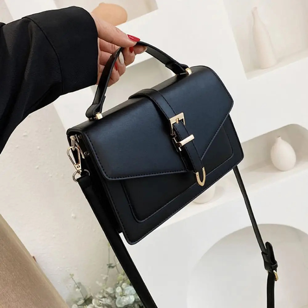 Women PU Leather Messenger Shoulder Bag Ladies Solid Color Simple Crossbody Fashion Handbag Leisure Portable Sling 251018
