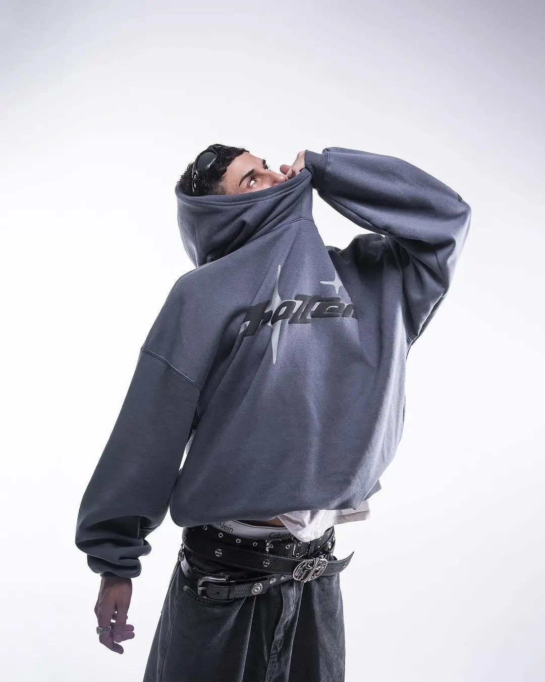 Retro Gothic Men Hoodie American High Street TrendY2k Harajuku Men Loose and Casual Sweatshirt demon slayer 251023
