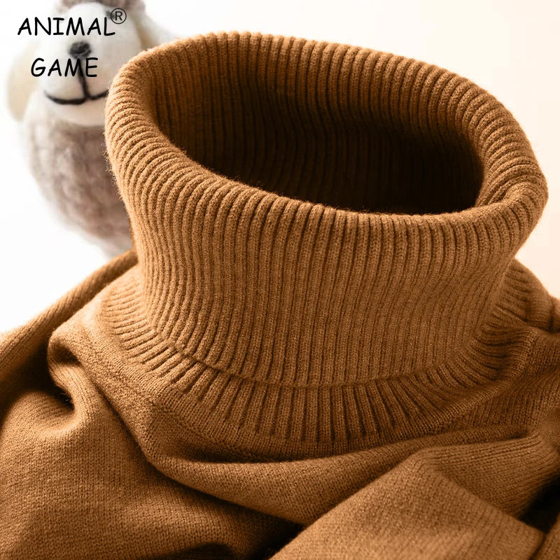 Mens Turtleneck Sweater Slim Fit Knitted Casual Pullover Lightweight Ribbed Long Sleeve Sweaters Autumn Solid Color Streetwear 251020
