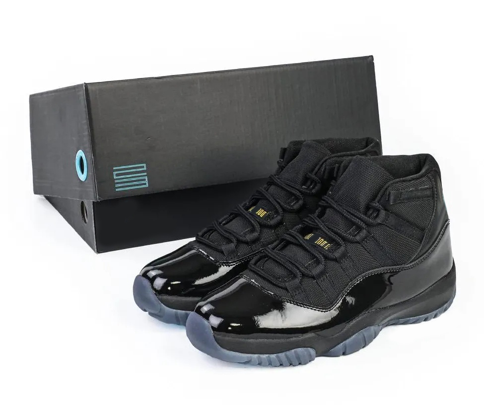 11 Gamma 11s Basketball Shoe Blue Black Varsity Maize Real Carbon Fiber Men Sports Shoes Outdoor Sneakers Original Size US7-13