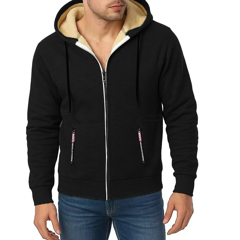 Animal Game Hoodies for Men Heavyweight Fleece Sweatshirt Full Zip Up Thick Sherpa Lined Hooded Jacket Casual Thick Sweatshirts 251023CJ