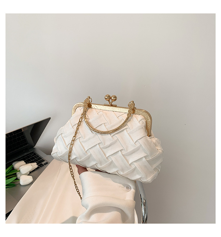 Luxury Brand Designer Bag Fashion Chain Bag For Women 2023 Spring New Casual Simple Single Shoulder Shell Bag Woven Crossbody Bag Women's Bag