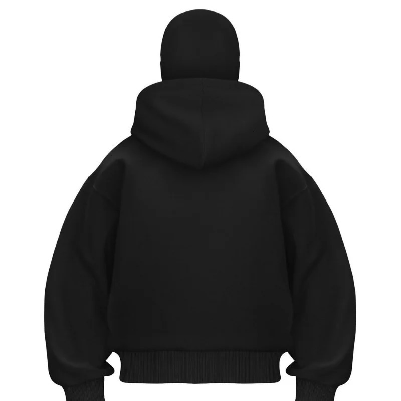 Men and women Balaclava Y2K Gothic Harajuku winter item double hooded sweatshirt mens hooded mask zipper sportswear 251023