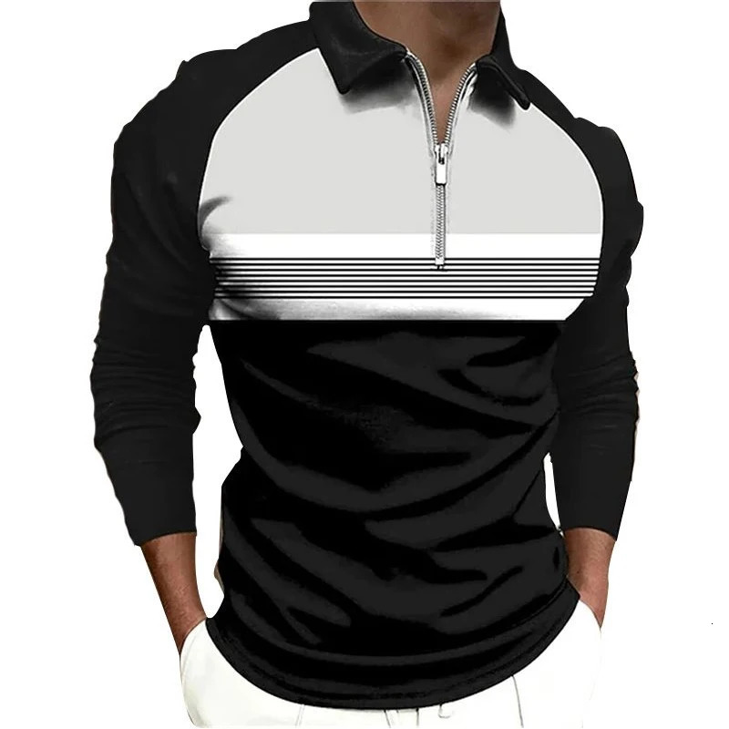 100 Polyester Summer Men Casual Long Sleeve Polo Shirt Men Sport Lapel Business Golf Polos Shirt Tops 251020