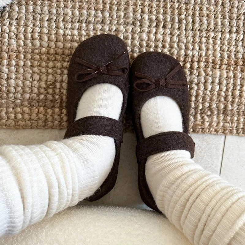 Autumn Woolen Fabric Women Flats Shoes Fashion Shoes Ladies Comfort Outdoor Warm Cotton Fur Shoes 251023