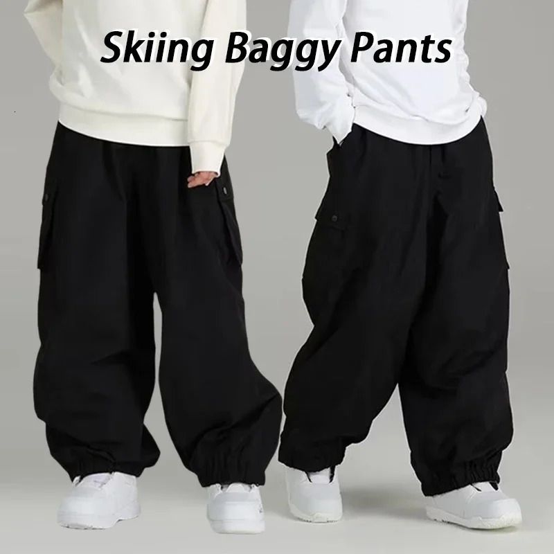 Men Skiing Baggy Pants Warm Casual Loose Skying Ski Sports Trousers Winter Outdoor Waterproof Snow Snowboard Clothes 251013