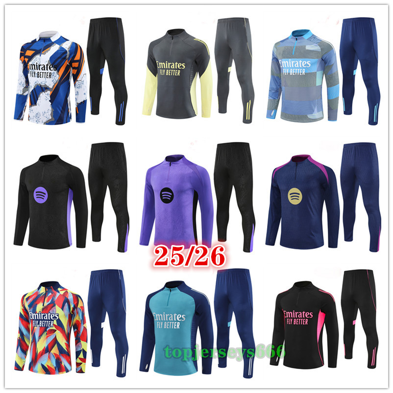2025 2026 Madrides Barcelonaes soccer tracksuit Men and kids kits 24 25 26 football tracksuit training suit jogging Survetement Foot chandal futbol tuta